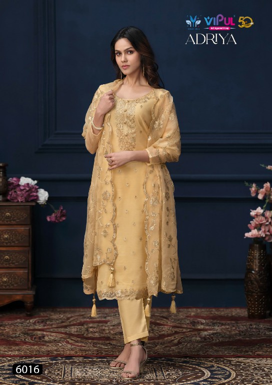 adriya by vipul heavy embroidery work organza chiffon suits online