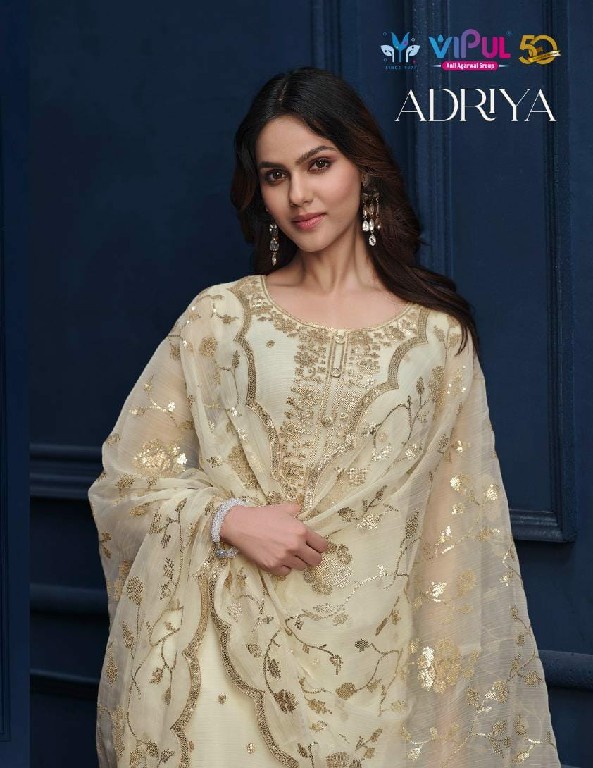 adriya by vipul heavy embroidery work organza chiffon suits online