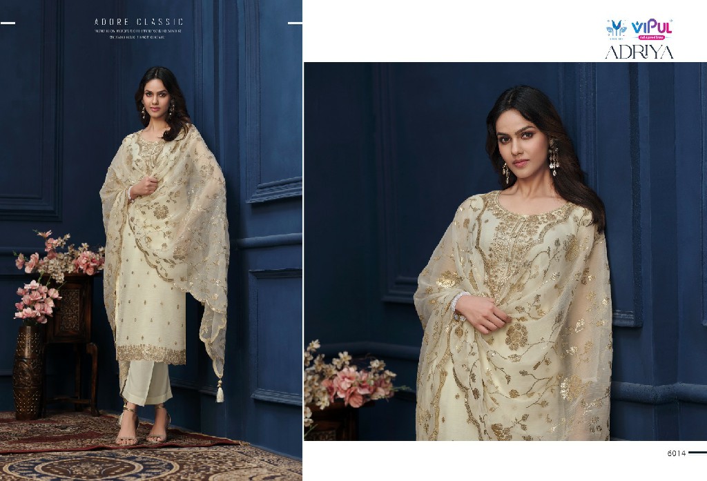 adriya by vipul heavy embroidery work organza chiffon suits online