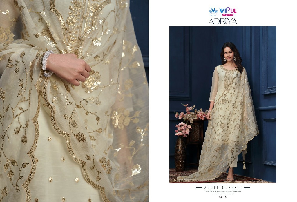 adriya by vipul heavy embroidery work organza chiffon suits online