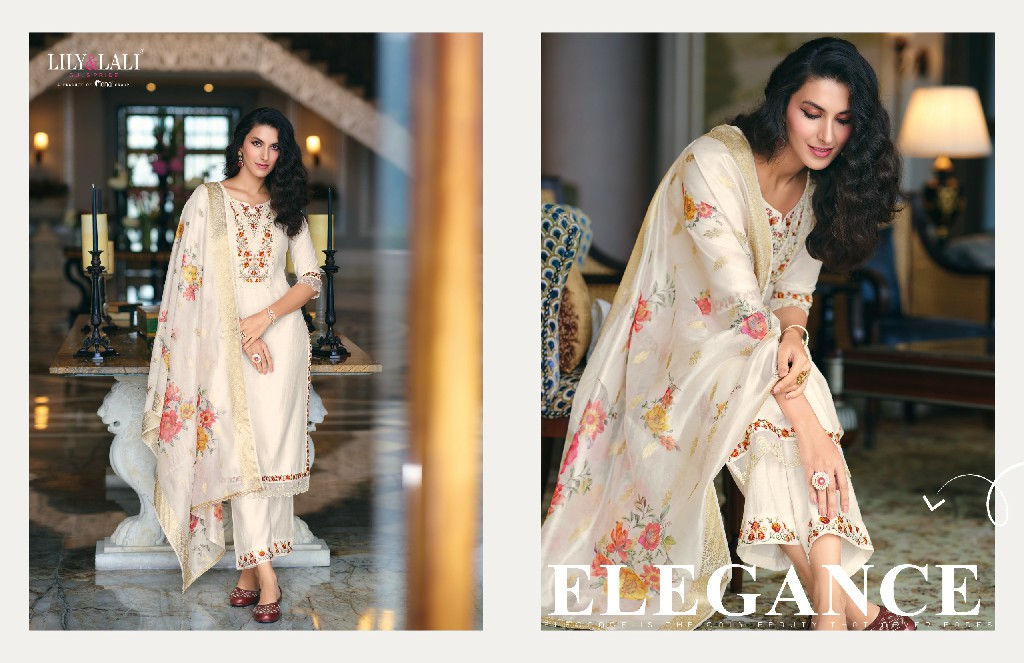 rubab by lily And lali self jacquard viscose silk readymade trendy ladies suits