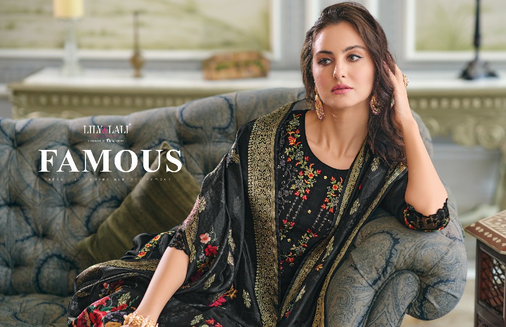 rubab by lily And lali self jacquard viscose silk readymade trendy ladies suits