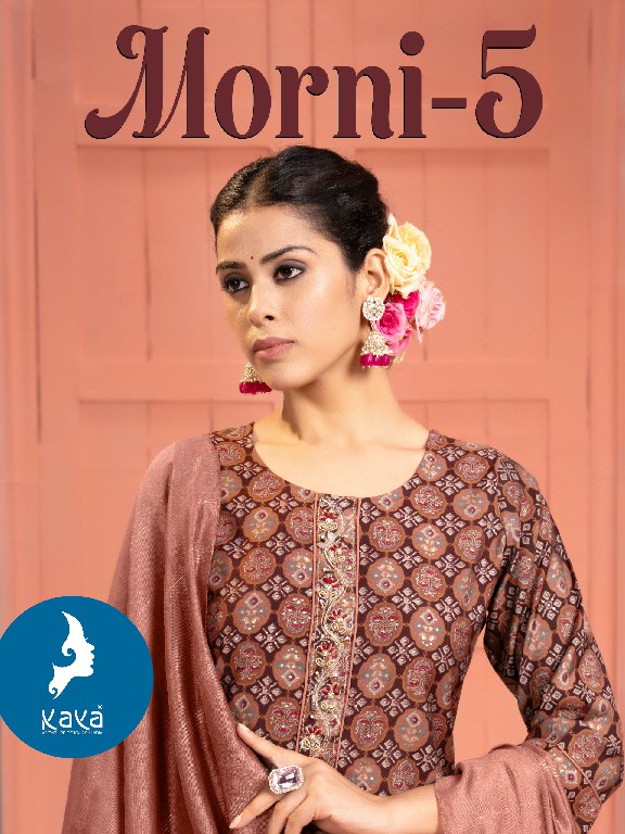 morni vol 5 by kaya readymade chanderi modal print modern big size salwar suit