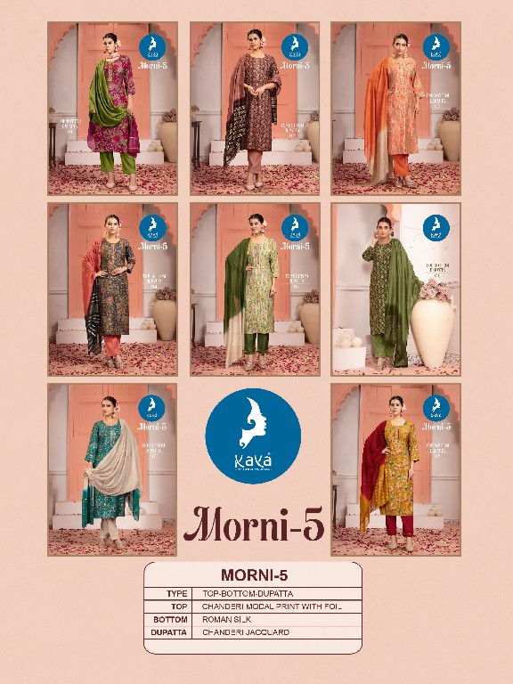 morni vol 5 by kaya readymade chanderi modal print modern big size salwar suit