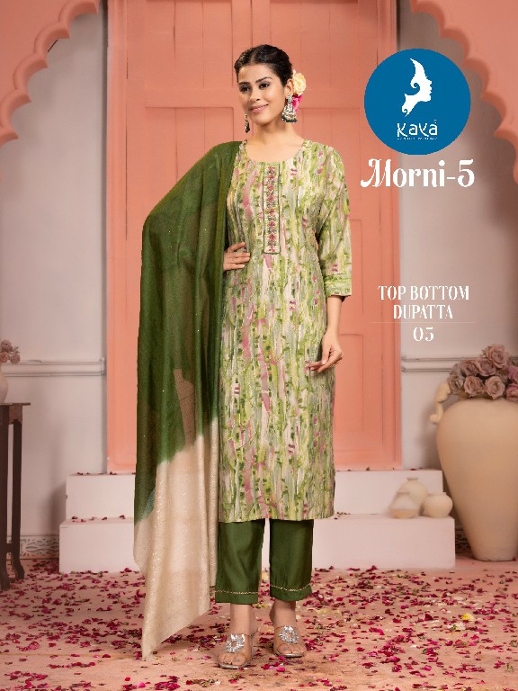 morni vol 5 by kaya readymade chanderi modal print modern big size salwar suit