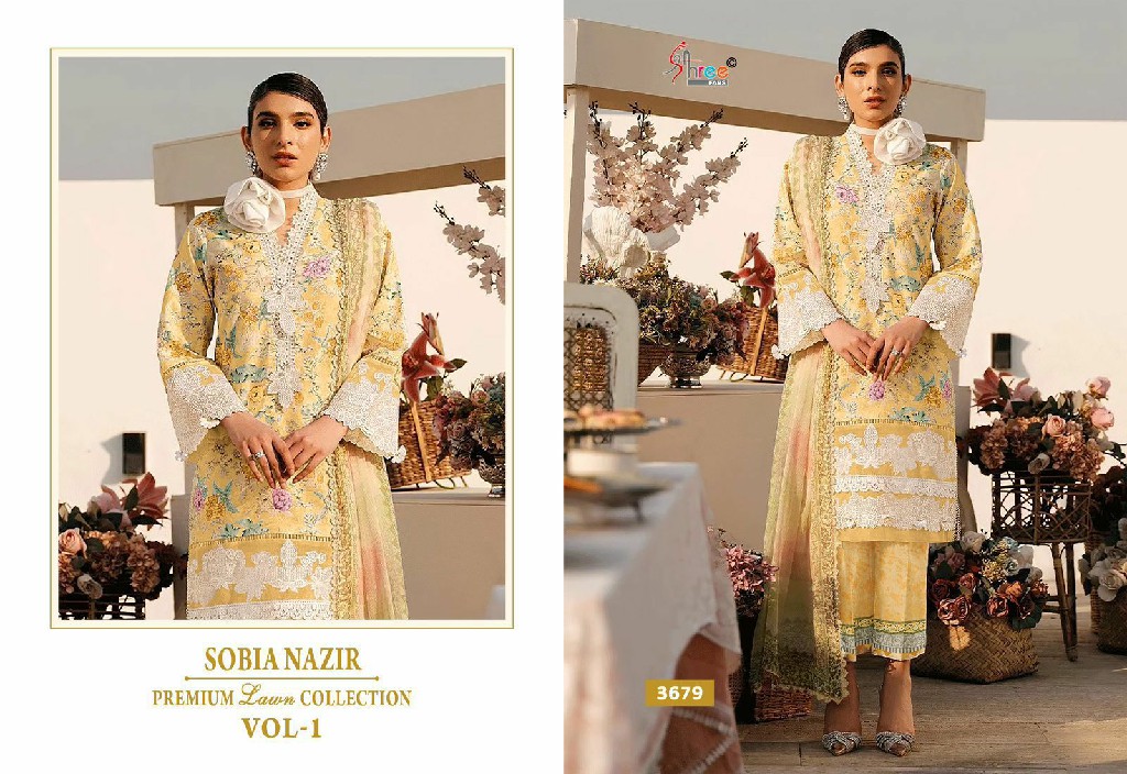 shree fab sobia nazir premium lawn collection vol 1 pakistani cotton suits