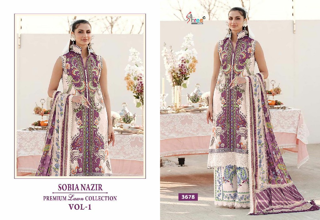 shree fab sobia nazir premium lawn collection vol 1 pakistani cotton suits