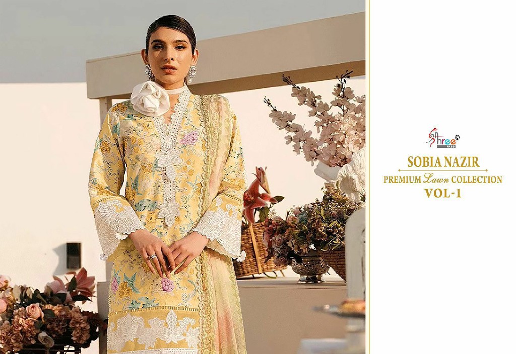 shree fab sobia nazir premium lawn collection vol 1 pakistani cotton suits