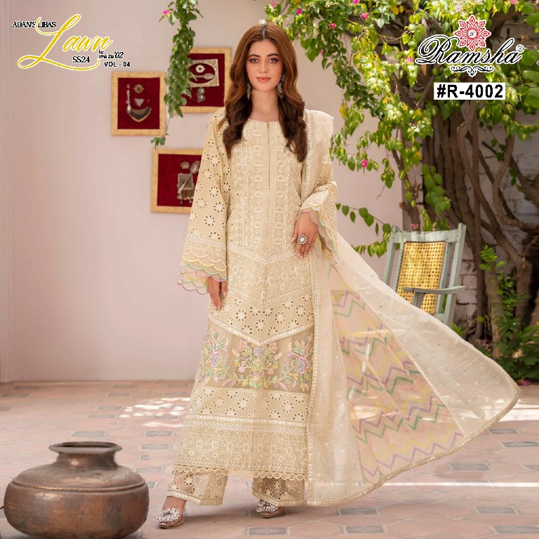 Ramsha Adan Libas Vol-4 Lawn Wholesale Indian Readymade Pakistani Suits