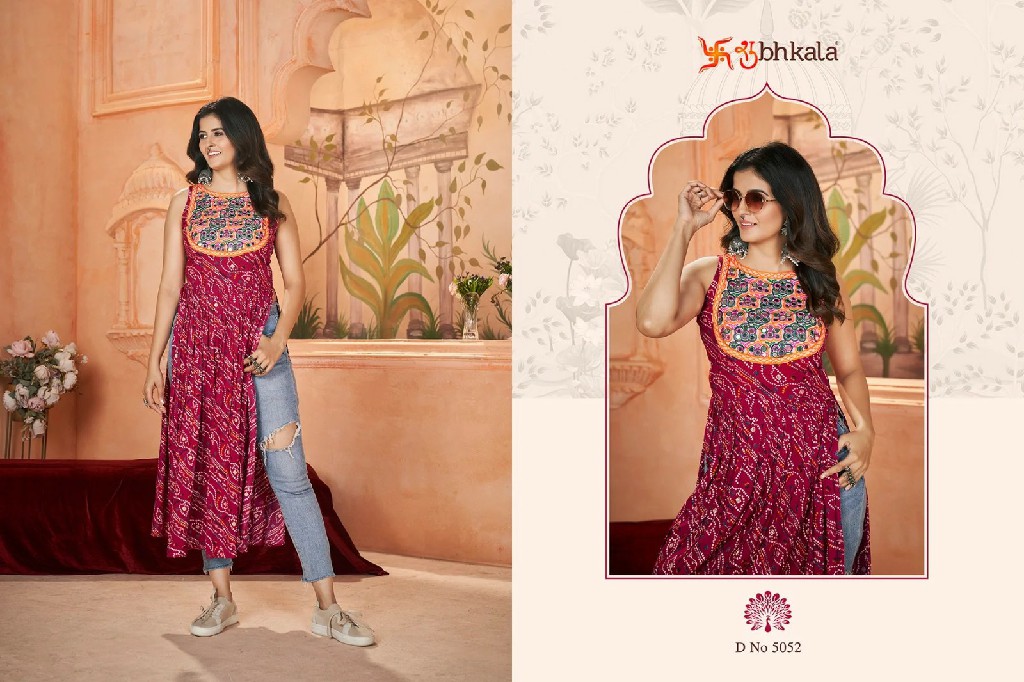 Shubhkala Flory Vol-49 Wholesale Exclusive Embroidered with Print Designer Ready to Wear Kurti Collection