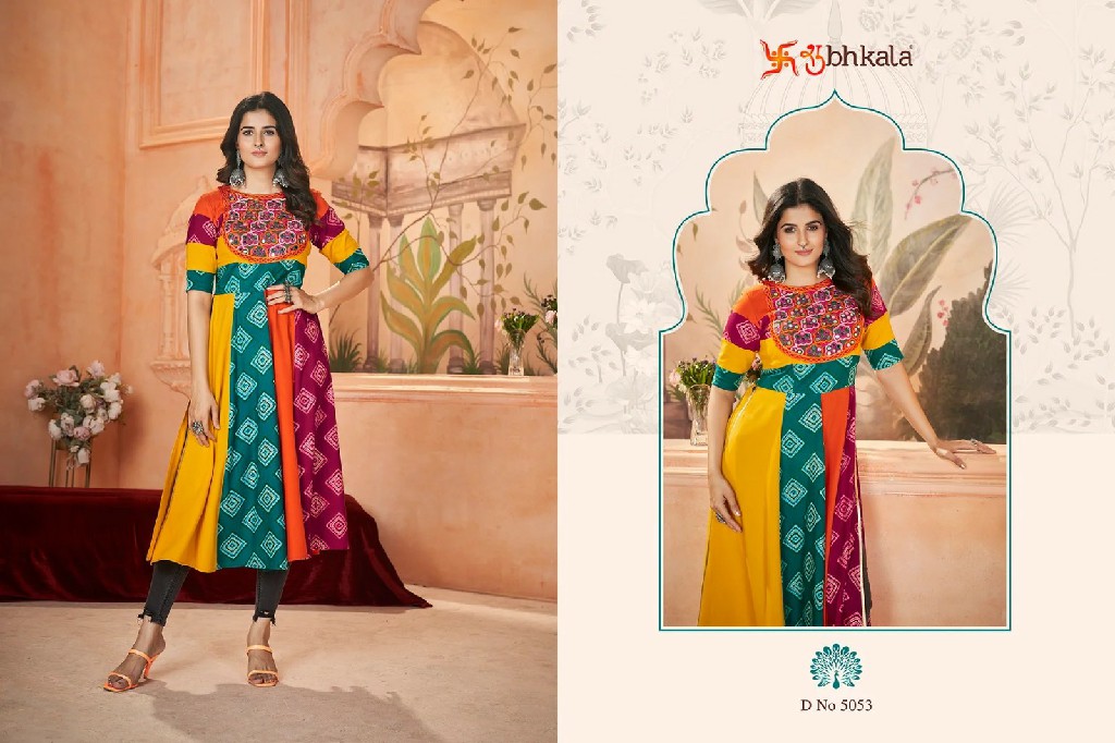 Shubhkala Flory Vol-49 Wholesale Exclusive Embroidered with Print Designer Ready to Wear Kurti Collection