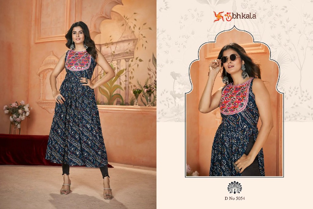 Shubhkala Flory Vol-49 Wholesale Exclusive Embroidered with Print Designer Ready to Wear Kurti Collection