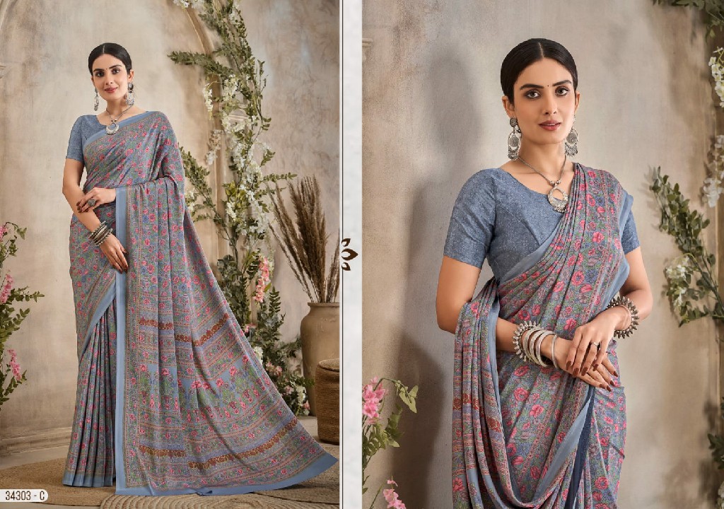 RUCHI VIVANTA SILK VOL 36 SILK CREPE PRINTED SARIS AT BEST RATE