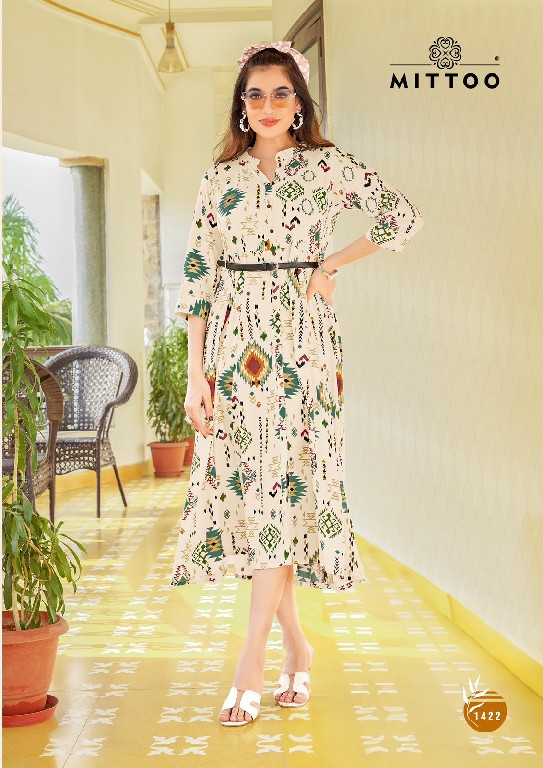 Mittoo Belt Vol-17 Wholesale Reyon Print Kurti With Belt