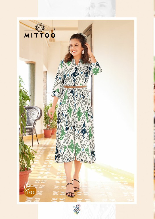 Mittoo Belt Vol-17 Wholesale Reyon Print Kurti With Belt