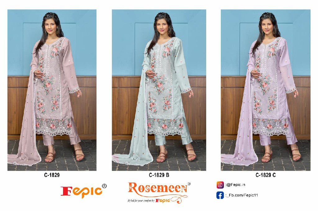 Fepic Rosemeen C-1829 Wholesale Indian Pakistani Salwar Suits