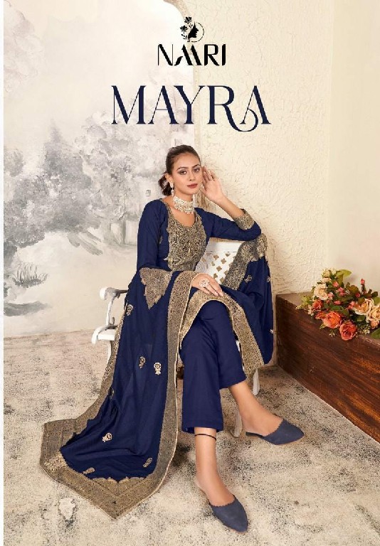 mayra by naari pure dola jacquard stylish 3pcs dress