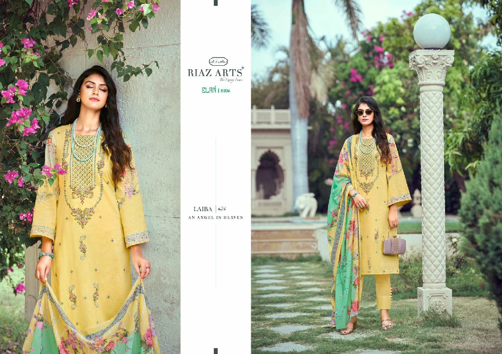 elan by riaz artz beautiful look karachi lawn printed unstitch suits