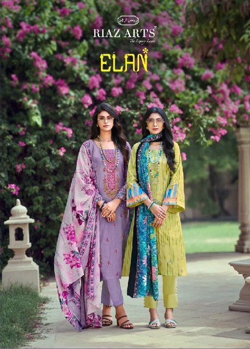 elan by riaz artz beautiful look karachi lawn printed unstitch suits