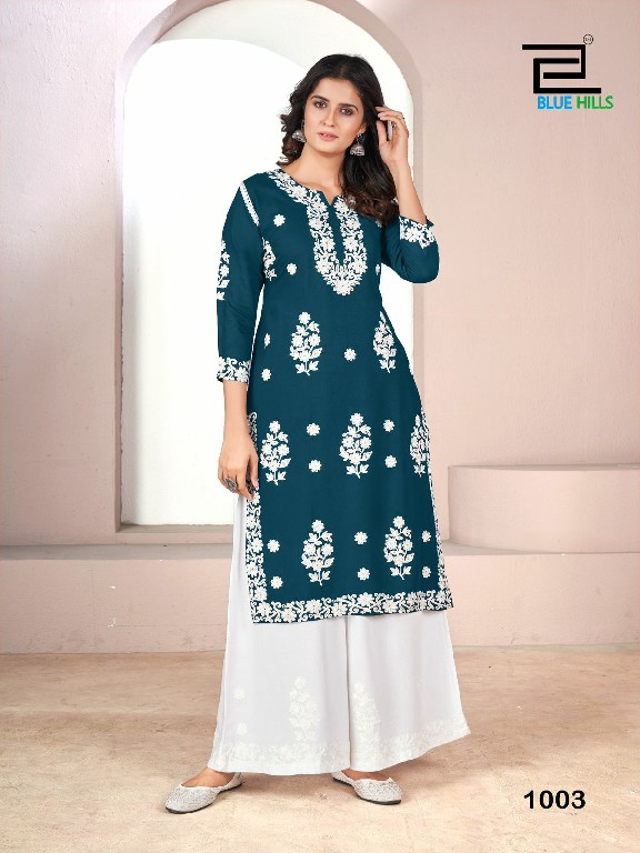 victoria by blue hills rayon trendy readymade kurti with plazzo