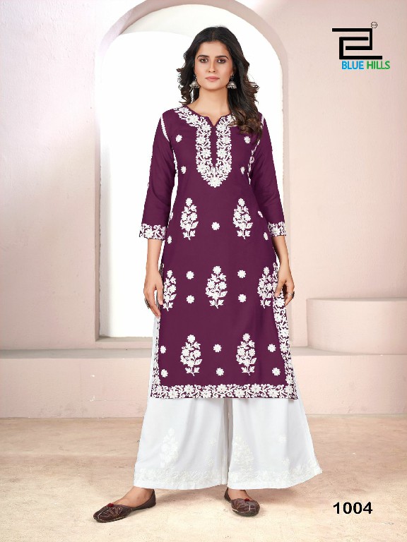 victoria by blue hills rayon trendy readymade kurti with plazzo