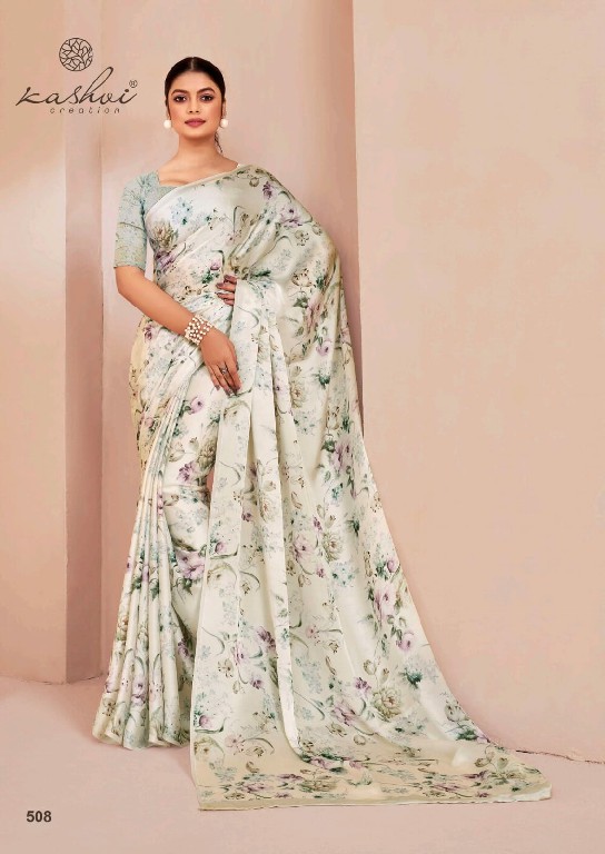 floral vol 5 by kashvi creation beautiful satin georgette saree