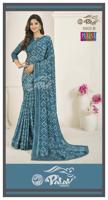 Palav Fabrics Paarna Vol-69 Wholesale Kreeva Georgette Ethnic Sarees
