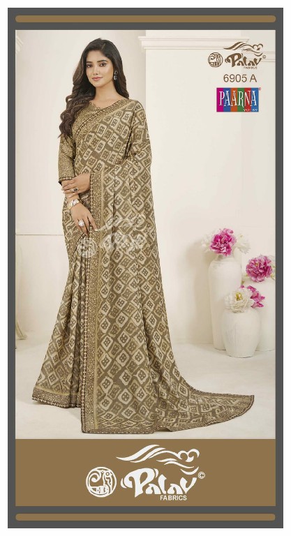 Palav Fabrics Paarna Vol-69 Wholesale Kreeva Georgette Ethnic Sarees