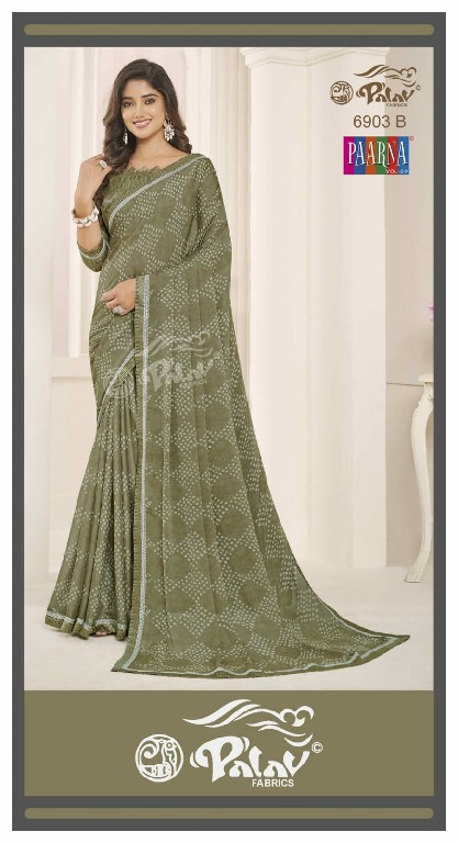 Palav Fabrics Paarna Vol-69 Wholesale Kreeva Georgette Ethnic Sarees