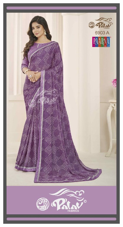 Palav Fabrics Paarna Vol-69 Wholesale Kreeva Georgette Ethnic Sarees