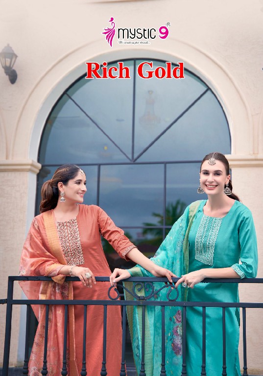 Mystic 9 Rich Gold Vol-2 Wholesale Readymade Three Piece Salwar Suits