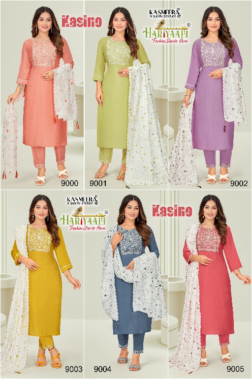Hariyaali Kasino Wholesale Pure Silk With Embroidery Readymade Dress Suits Combo