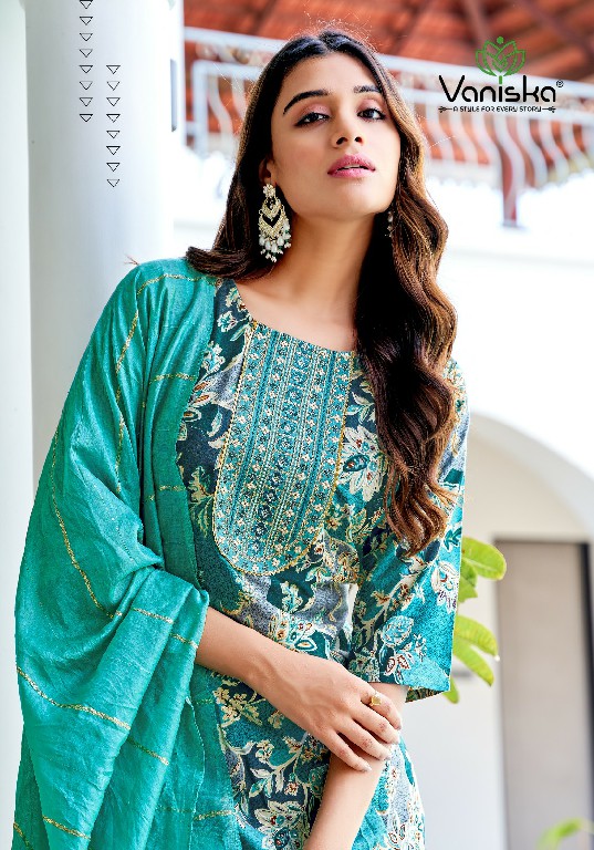 Vaniska Sitara Vol-1 Wholesale Straight Kurti With Pant And Dupatta