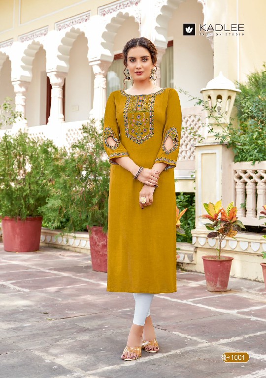 Kadlee Aaisha Wholesale Heavy Reyon Long Kurtis Catalog