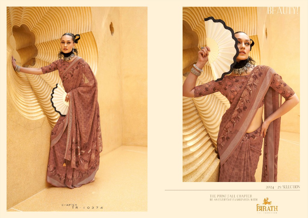 Trirath Maxima Wholesale Daani Georgette Fabrics Party Wear Sarees
