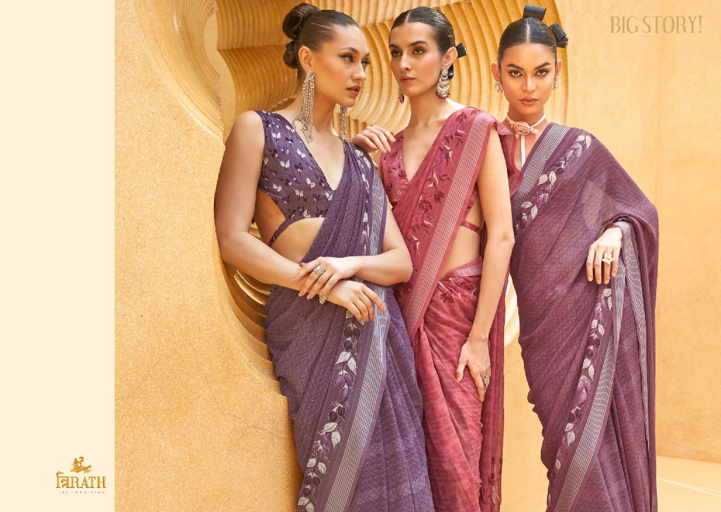 Trirath Maxima Wholesale Daani Georgette Fabrics Party Wear Sarees