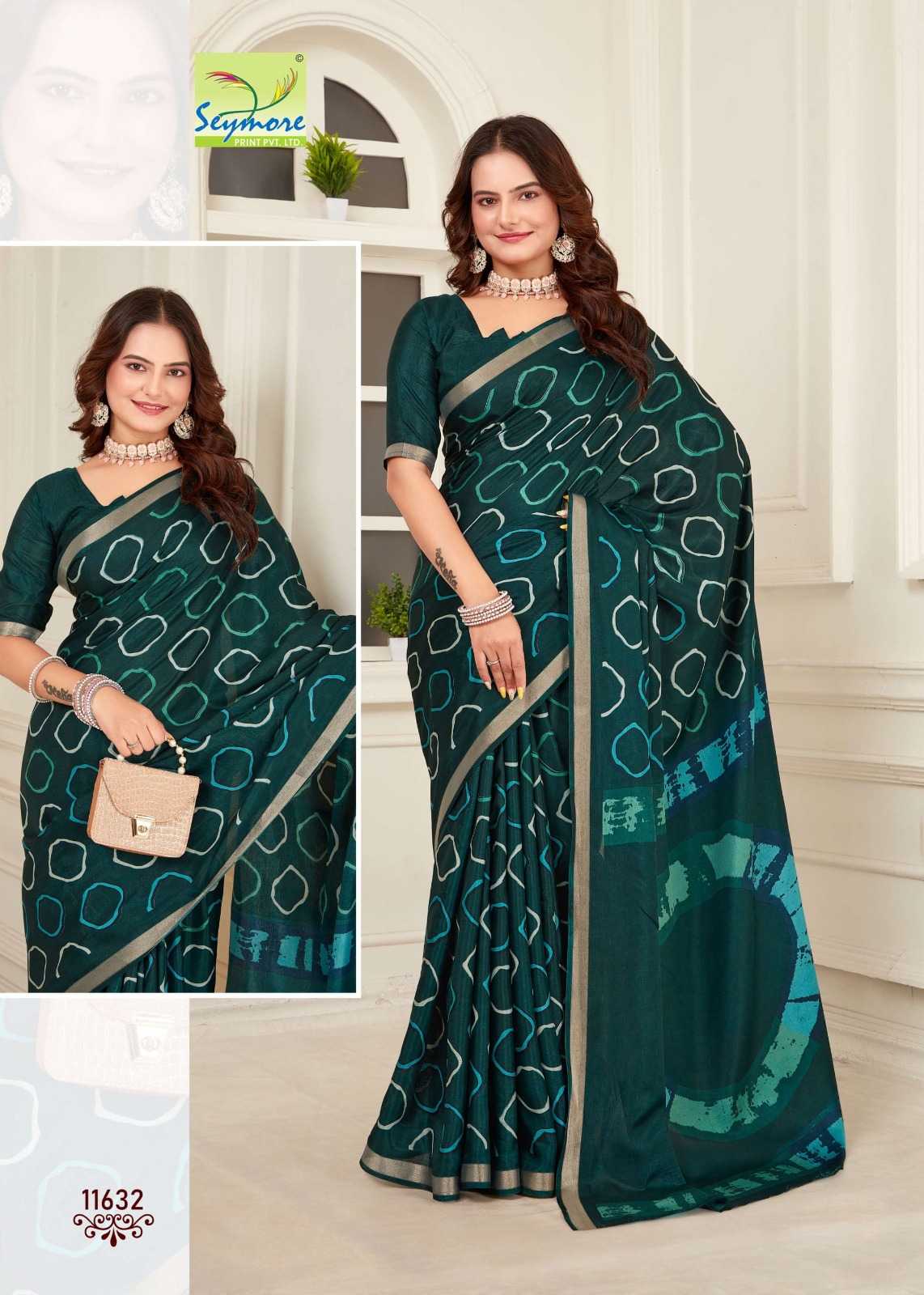 copper silk vol 2 by seymore beautiful print cotton saree