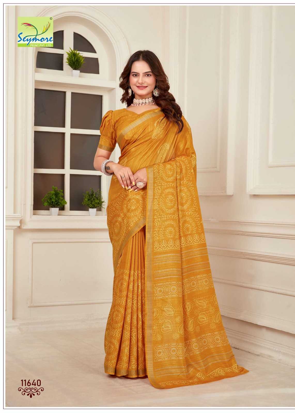 copper silk vol 2 by seymore beautiful print cotton saree