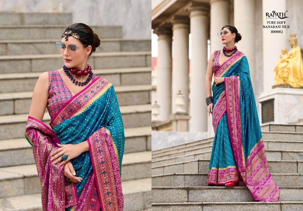 Rajpath Rehana Wholesale Ikkat Base Soft Silk With Weaving Festive Sarees