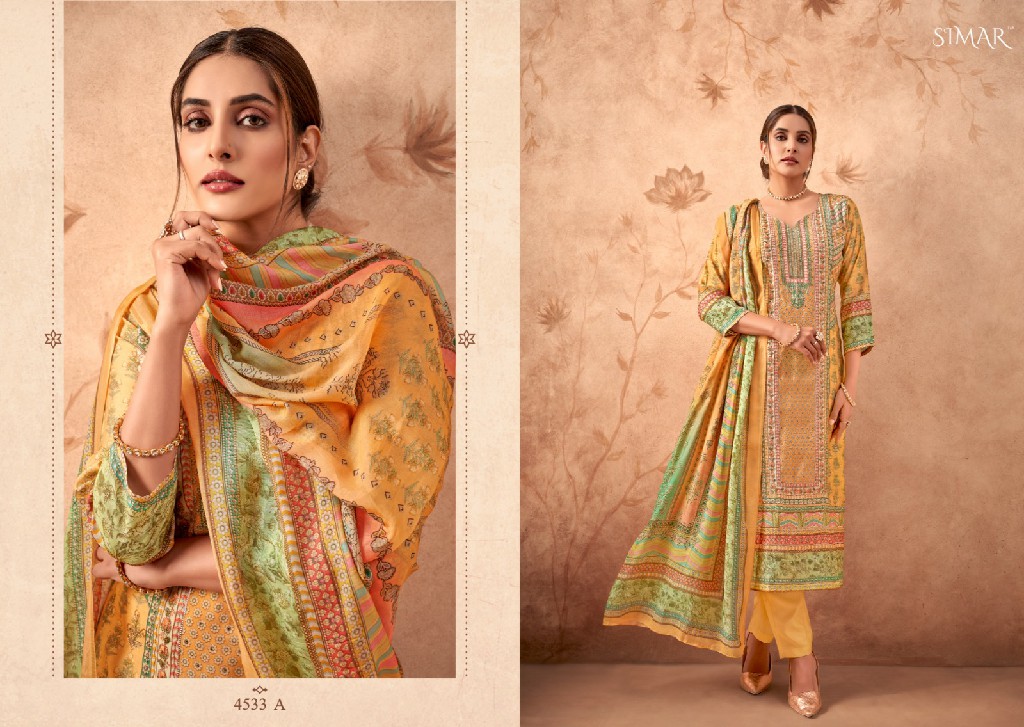 Glossy Simar Ibaas Wholesale Premium Muslin With Handwork Suits