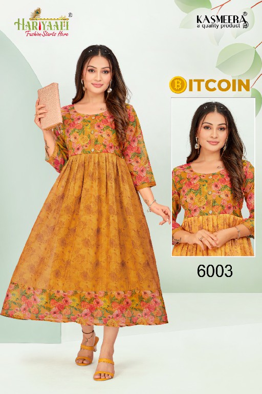 Hariyaali Bitcoin Vol-6 Wholesale Tissue Silk And Negative Print Kurtis Combo