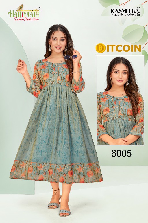 Hariyaali Bitcoin Vol-6 Wholesale Tissue Silk And Negative Print Kurtis Combo