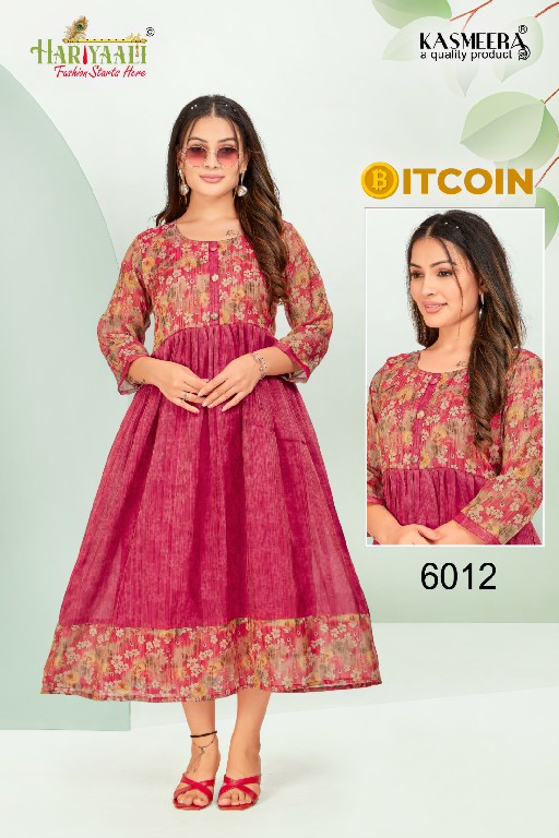 Hariyaali Bitcoin Vol-6 Wholesale Tissue Silk And Negative Print Kurtis Combo