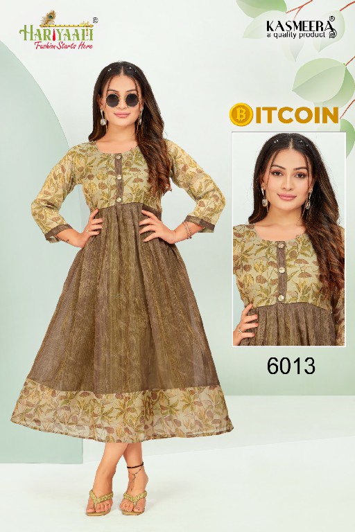 Hariyaali Bitcoin Vol-6 Wholesale Tissue Silk And Negative Print Kurtis Combo