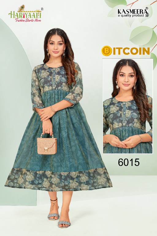 Hariyaali Bitcoin Vol-6 Wholesale Tissue Silk And Negative Print Kurtis Combo