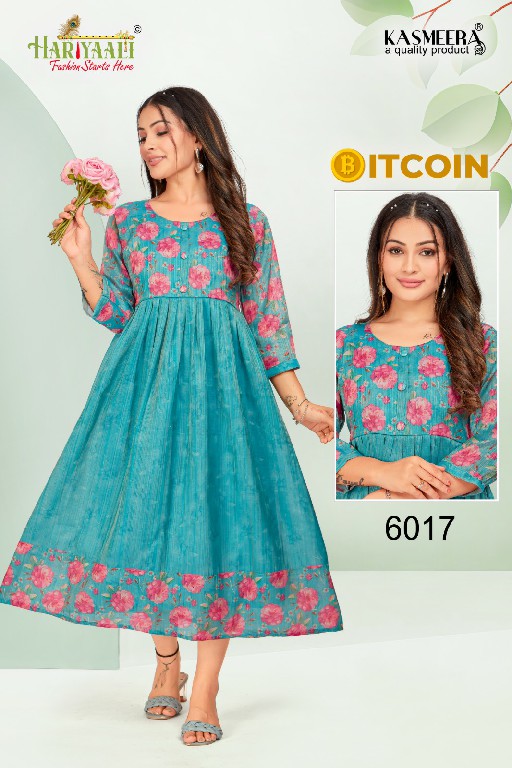 Hariyaali Bitcoin Vol-6 Wholesale Tissue Silk And Negative Print Kurtis Combo