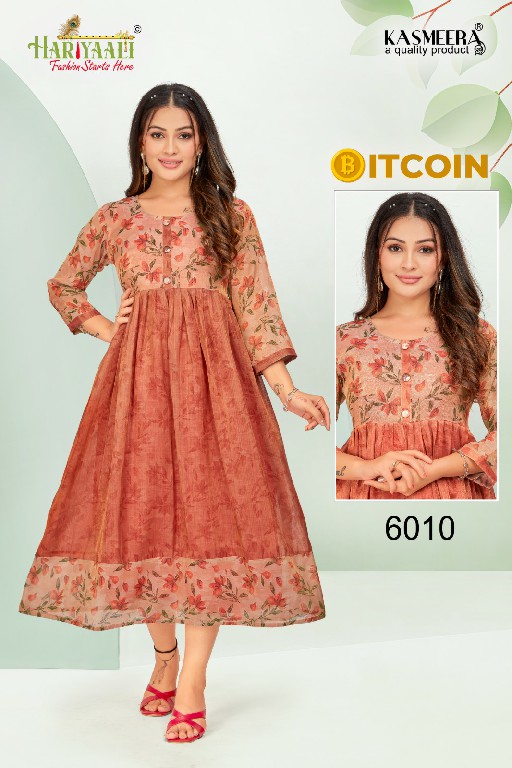 Hariyaali Bitcoin Vol-6 Wholesale Tissue Silk And Negative Print Kurtis Combo