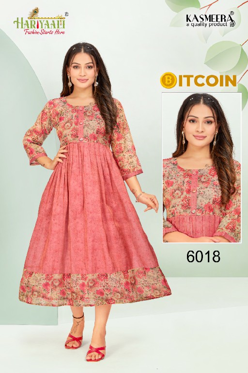 Hariyaali Bitcoin Vol-6 Wholesale Tissue Silk And Negative Print Kurtis Combo