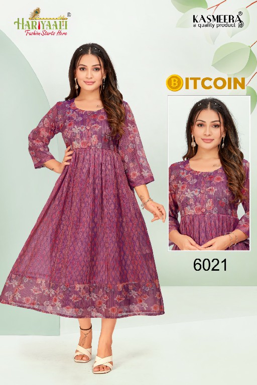 Hariyaali Bitcoin Vol-6 Wholesale Tissue Silk And Negative Print Kurtis Combo