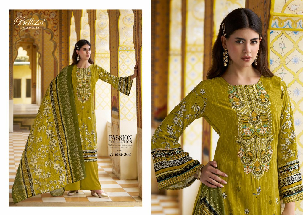 Belliza Riwayat Vol-3 Wholesale Pure Viscose Rayon With Self Embroidery Dress Material